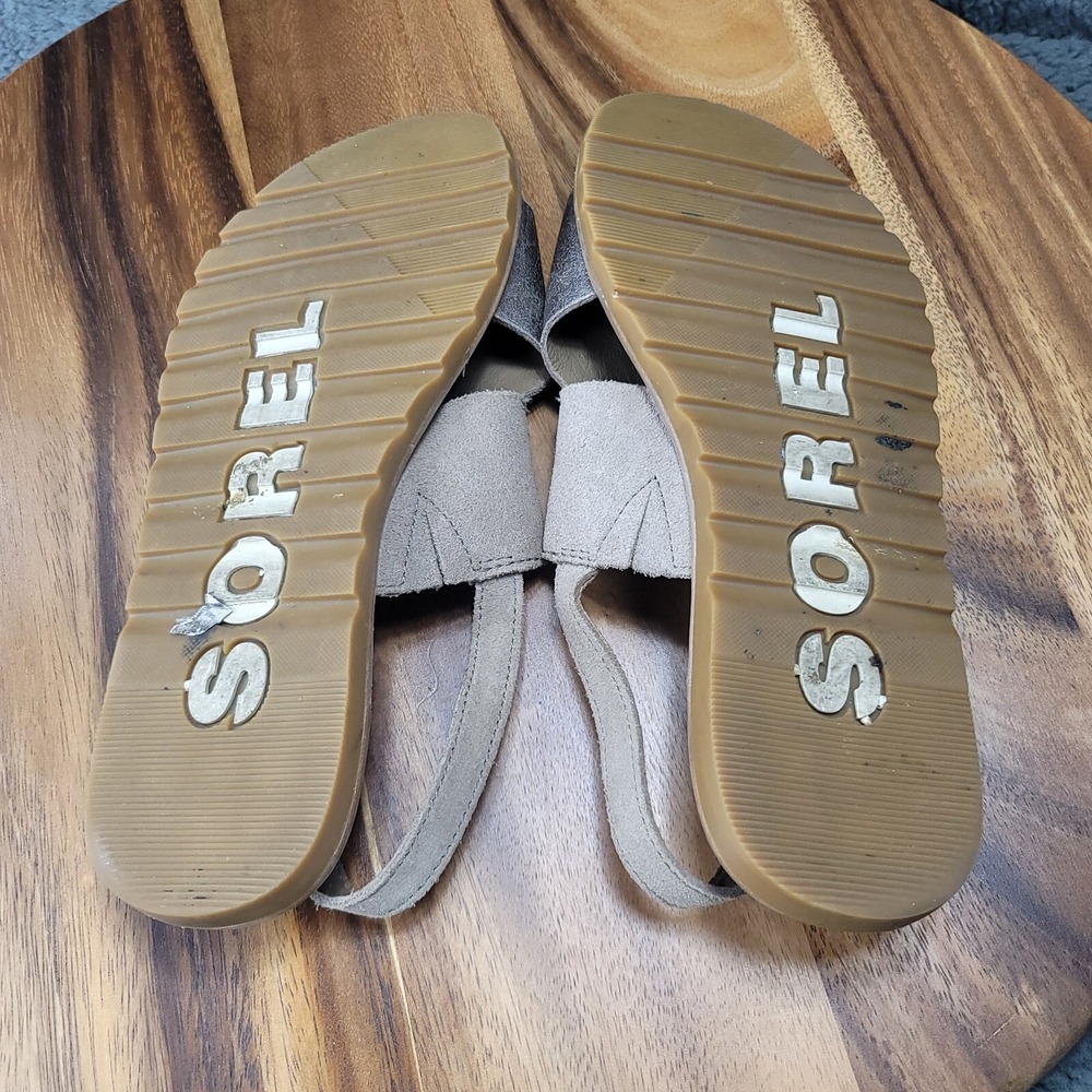 Sorel Shoes Gold Beige Sandals Womens Size 8‎ Flats Adjustable Strap Open Toe - Picture 12 of 12